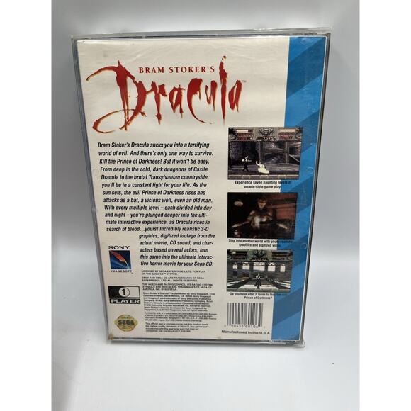 Bram Stoker's Dracula (Sega CD 1993) Complete CIB W/ Manual Good Disc - Picture 3 of 11